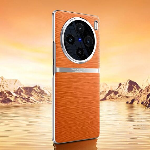 Per vivo X100 Custodia per telefono antiurto all-inclusive in pelle liscia galvanica (arancione)
