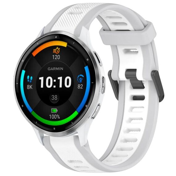 Per cinturino in silicone strutturato bicolore Garmin Venu 3 da 22 mm (bianco + grigio)