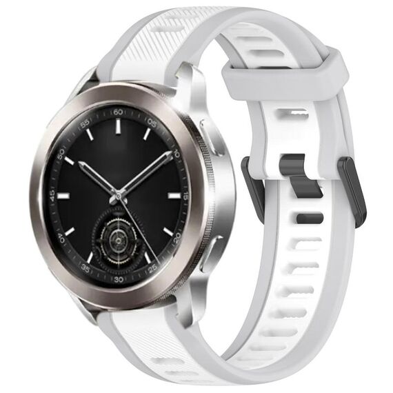 Per Xiaomi Watch S3 22mm cinturino in silicone strutturato bicolore (bianco + grigio)
