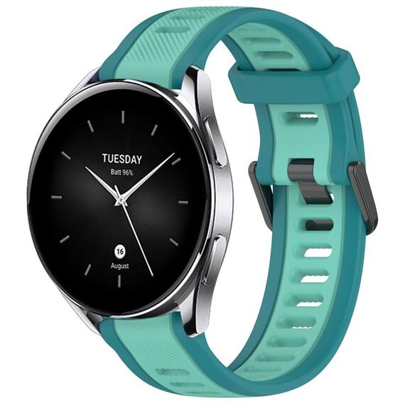 Per Xiaomi Watch S2 cinturino in silicone strutturato bicolore da 22 mm (verde acqua)