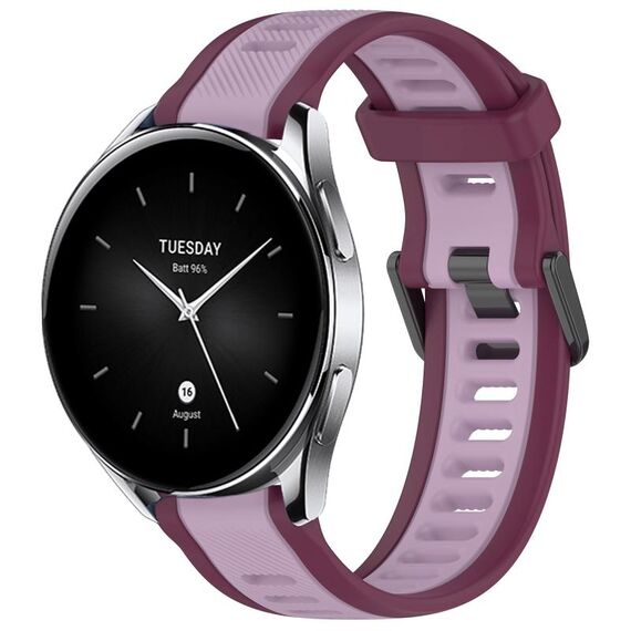 Per Xiaomi Watch S2 22mm cinturino in silicone strutturato bicolore (viola)