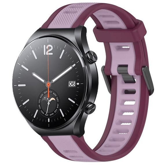 Per Xiaomi MI Watch S1 22mm cinturino in silicone strutturato bicolore (viola)