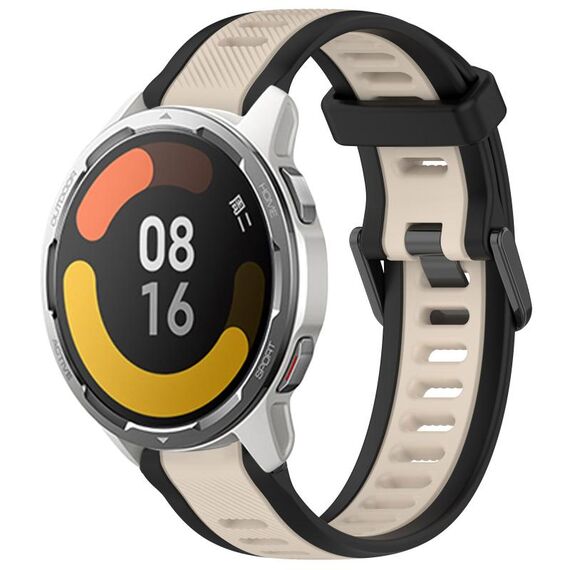Per Xiaomi MI Watch Color 2 22mm Cinturino in silicone strutturato a due colori (Starlight + Nero)