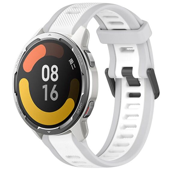 Per Xiaomi MI Watch Color 2 22mm Cinturino in silicone strutturato a due colori (bianco + grigio)