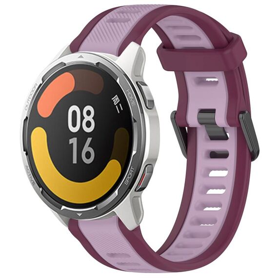 Per Xiaomi MI Watch Color 2 22mm Cinturino in silicone strutturato a due colori (viola)