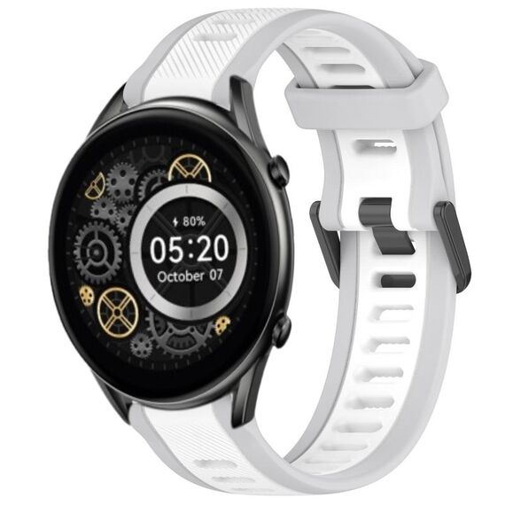 Per Xiaomi Haylou RT2 LS10 cinturino in silicone strutturato bicolore da 22 mm (bianco + grigio)