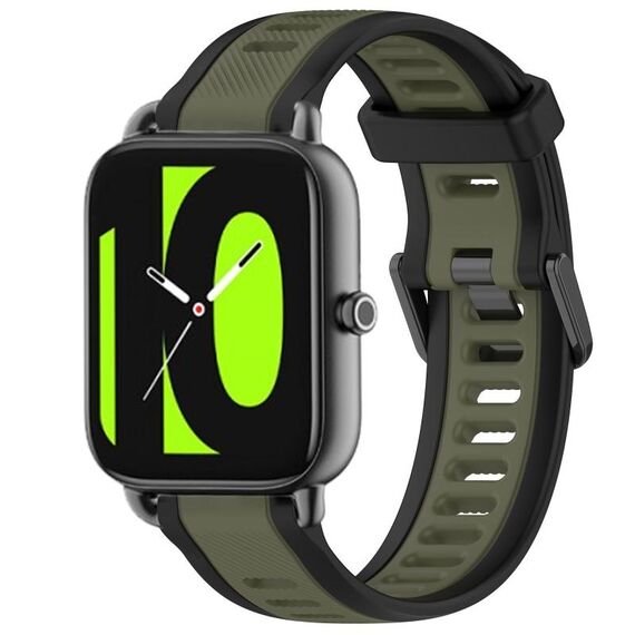 Per Xiaomi Haylou RS4 LS12 cinturino in silicone strutturato bicolore da 22 mm (verde + nero)