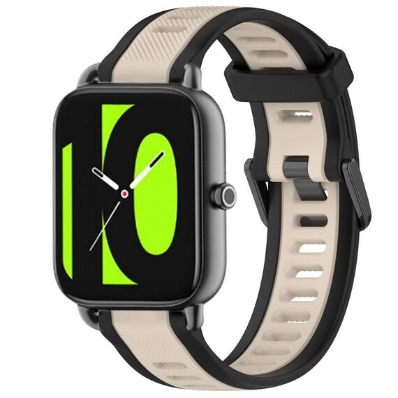 Per Xiaomi Haylou RS4 LS12 cinturino in silicone strutturato bicolore da 22 mm (Starlight + nero)