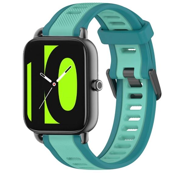 Per Xiaomi Haylou RS4 LS12 cinturino in silicone strutturato bicolore da 22 mm (verde acqua)