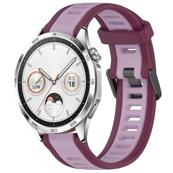 Per Huawei Watch GT4 46mm 22mm cinturino in silicone strutturato bicolore (viola)