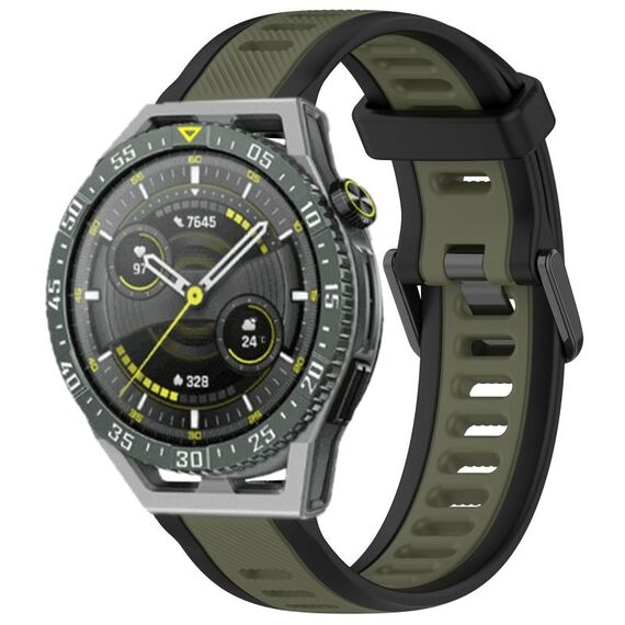 Per Huawei Watch GT3 SE cinturino in silicone strutturato bicolore da 22 mm (verde + nero)