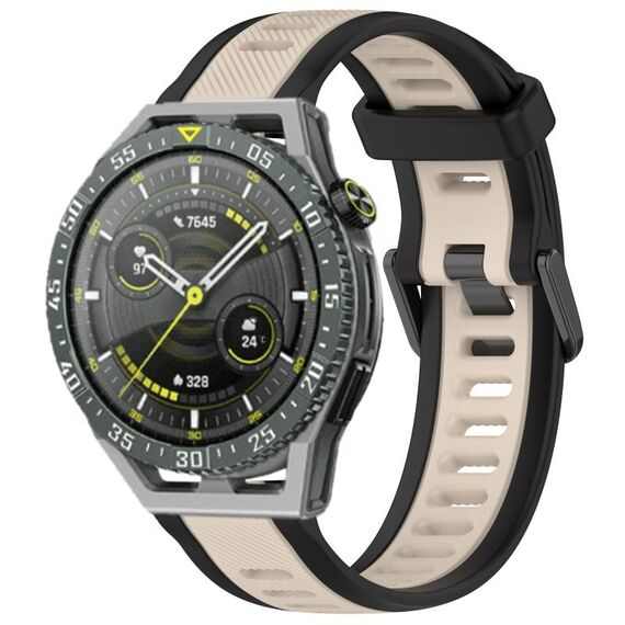Per Huawei Watch GT3 SE 22mm cinturino in silicone strutturato bicolore (Starlight + nero)