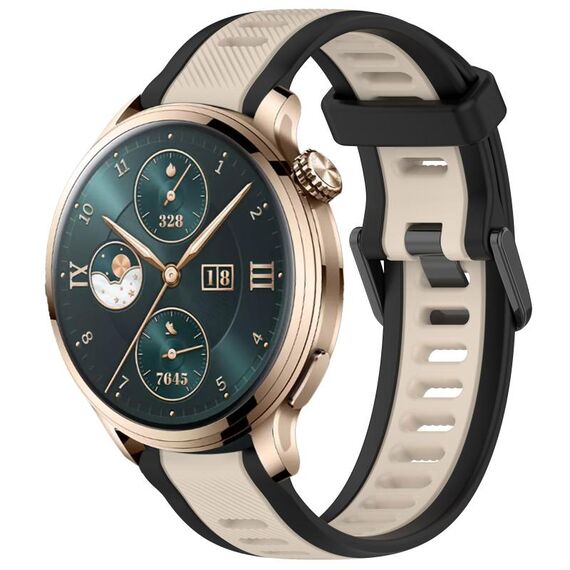 Per Honor Watch 4 Pro 22mm cinturino in silicone strutturato bicolore (Starlight + nero)