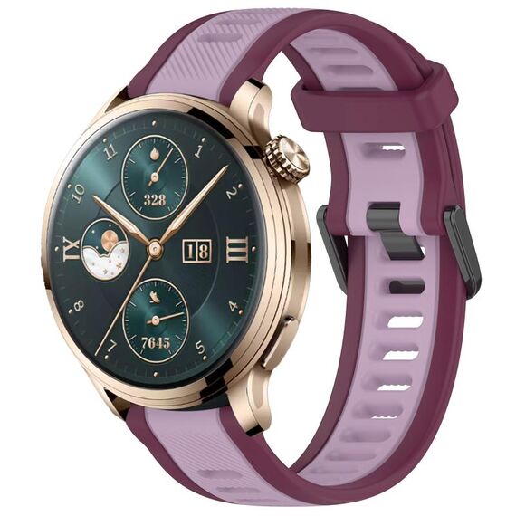Cinturino per orologio in silicone strutturato bicolore per Honor Watch 4 Pro 22 mm (viola)