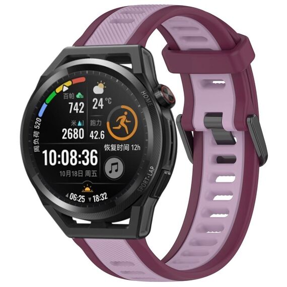 Per Huawei Watch GT Runner 22mm cinturino in silicone strutturato bicolore (viola)