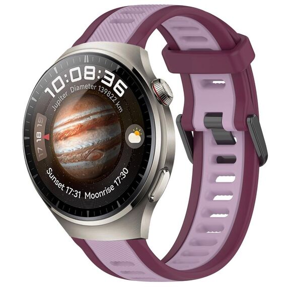 Per Huawei Watch 4 Pro 22mm cinturino in silicone strutturato bicolore (viola)