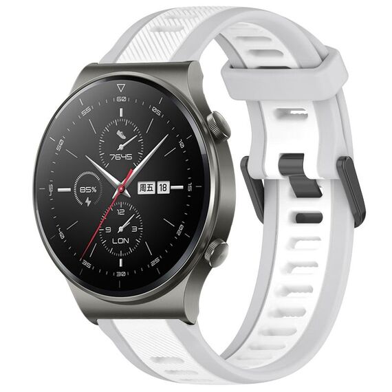 Per Huawei GT2 Pro 22mm cinturino in silicone strutturato bicolore (bianco + grigio)