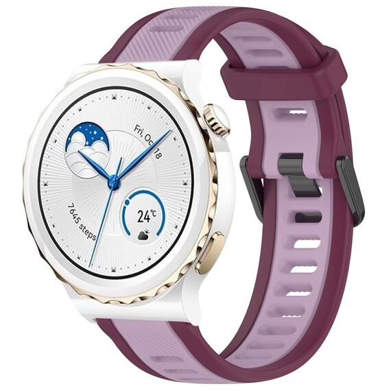 Per Huawei Watch GT3 Pro 43mm 20mm cinturino in silicone strutturato bicolore (viola)