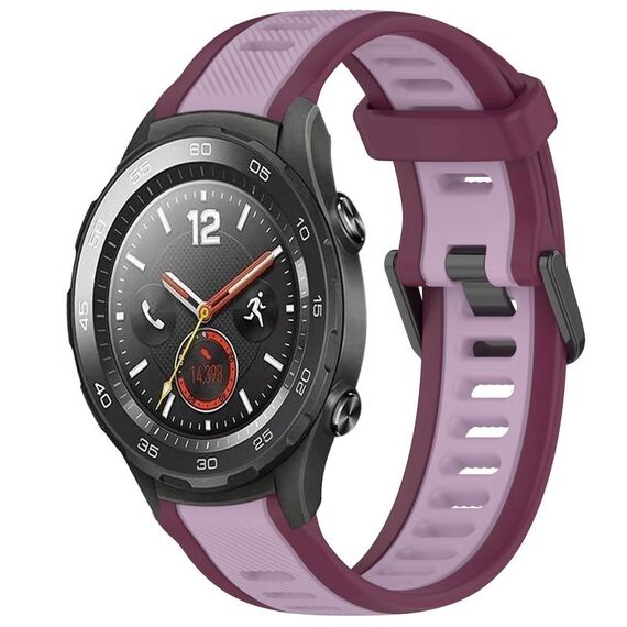 Per Huawei Watch 2 Cinturino in silicone strutturato bicolore da 20 mm (viola)