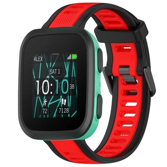 Per cinturino in silicone strutturato bicolore Garmin Bounce da 20 mm (rosso + nero)