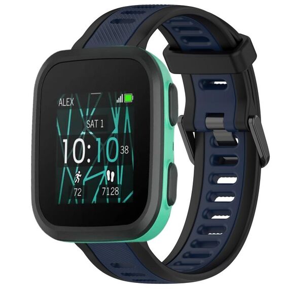 Per cinturino in silicone strutturato bicolore Garmin Bounce da 20 mm (blu notte + nero)