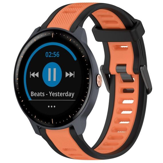 Per cinturino in silicone strutturato bicolore Garmin Vivoactive3 Music da 20 mm (arancione + nero)