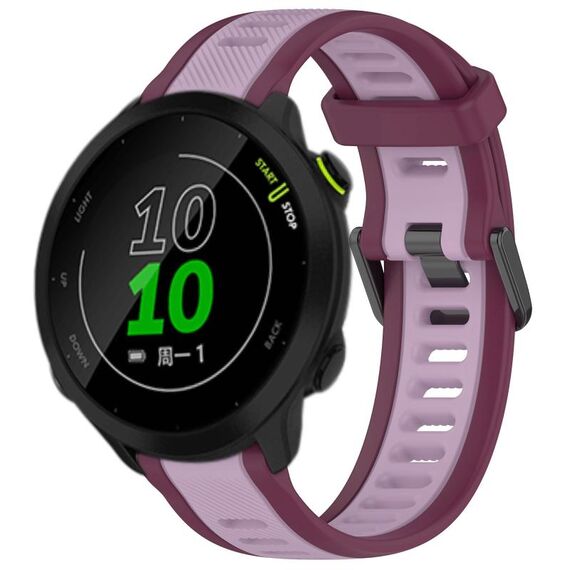 Per cinturino in silicone testurizzato bicolore Garmin Forerunner 158 da 20 mm (viola)