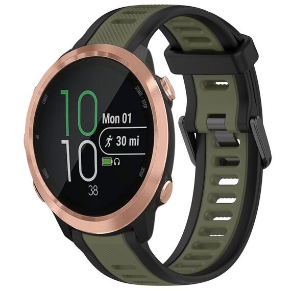 Per Garmin Forerunner 645/645 Music 20mm cinturino in silicone strutturato bicolore (verde + nero)