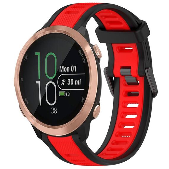 Per Garmin Forerunner 645/645 Music 20mm cinturino in silicone strutturato bicolore (rosso + nero)