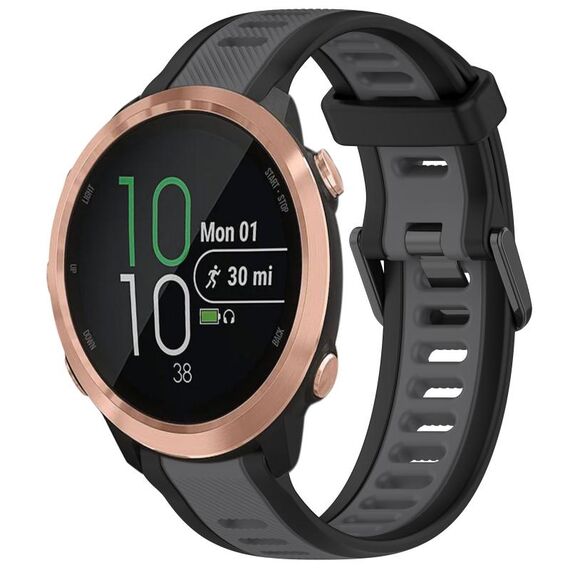Per Garmin Forerunner 645/645 Music 20mm cinturino in silicone strutturato bicolore (grigio + nero)