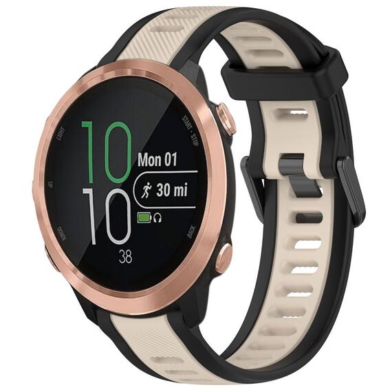 Per Garmin Forerunner 645/645 Music cinturino in silicone strutturato bicolore da 20 mm (Starlight + nero)