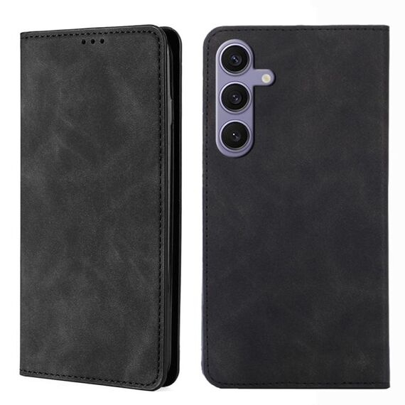 Custodia per telefono in pelle magnetica Skin Feel per Samsung Galaxy S24+ 5G (nera)