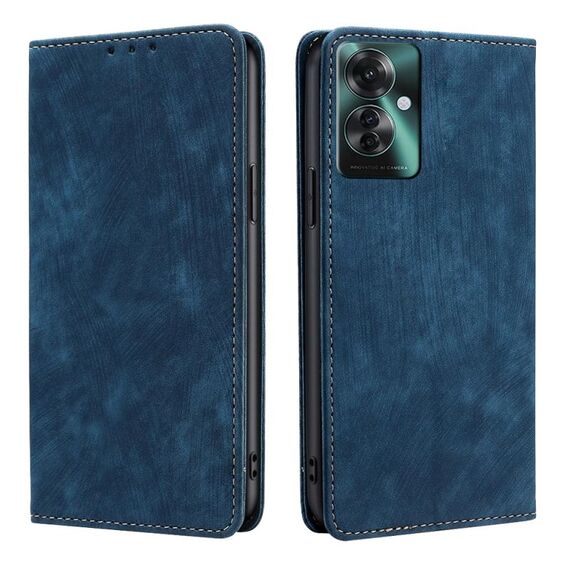 Per OPPO Reno11 F 5G RFID Custodia antifurto in pelle magnetica per telefono (blu)