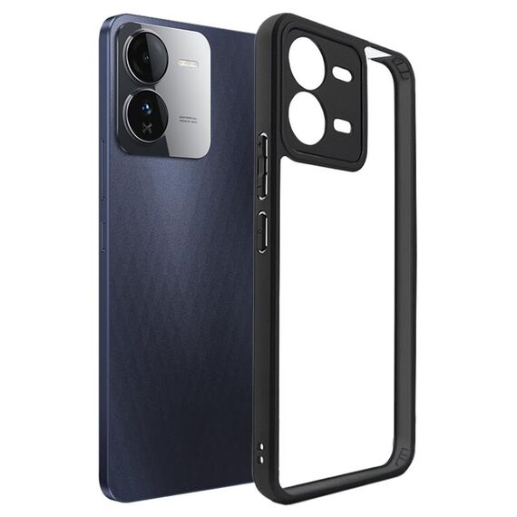 Per vivo iQOO Z9 5G Global Frosted TPU + custodia per telefono PC trasparente (nera)