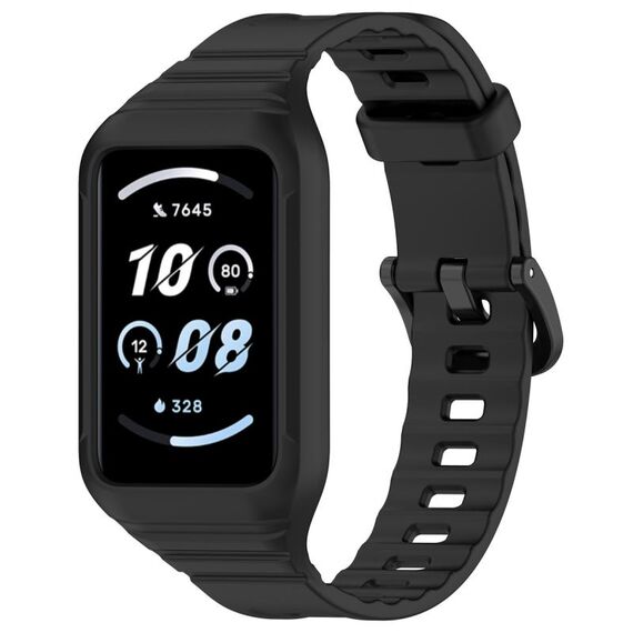 Cinturino per orologio in silicone integrato per Honor Band 9 Armor (nero)