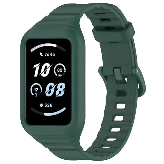 Cinturino per orologio in silicone integrato per Honor Band 9 Armor (verde scuro)
