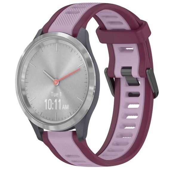 Per cinturino in silicone testurizzato bicolore Garmin Vivomove 3S 18mm (viola)
