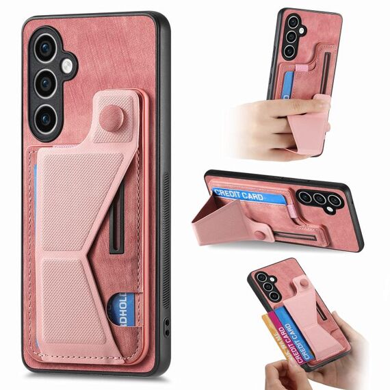 Per Samsung Galaxy S23 FE 5G II Custodia per telefono con slot per schede a forma di K (rosa)