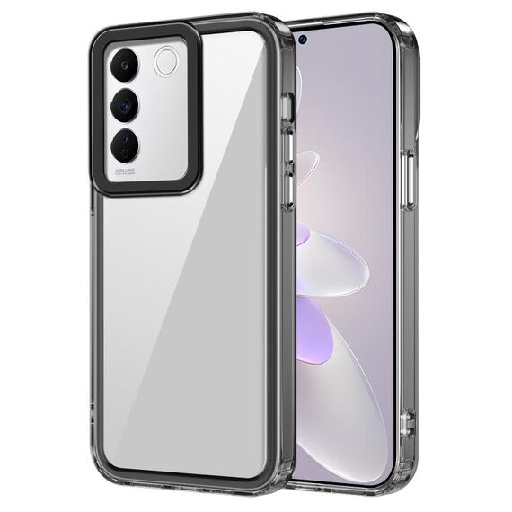 Per vivo V27e/Y200/V29e 5G Taiwan/V30 Lite Custodia per telefono antiurto in acrilico trasparente + TPU (nero trasparente)