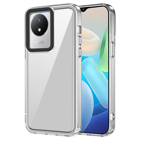 Per vivo Y02/Y02A Custodia per telefono antiurto in acrilico trasparente + TPU (trasparente)