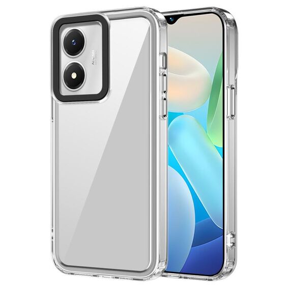 Per vivo Y02s/Y16/Y56/T2x 5G India Custodia per telefono antiurto in acrilico trasparente + TPU (trasparente)