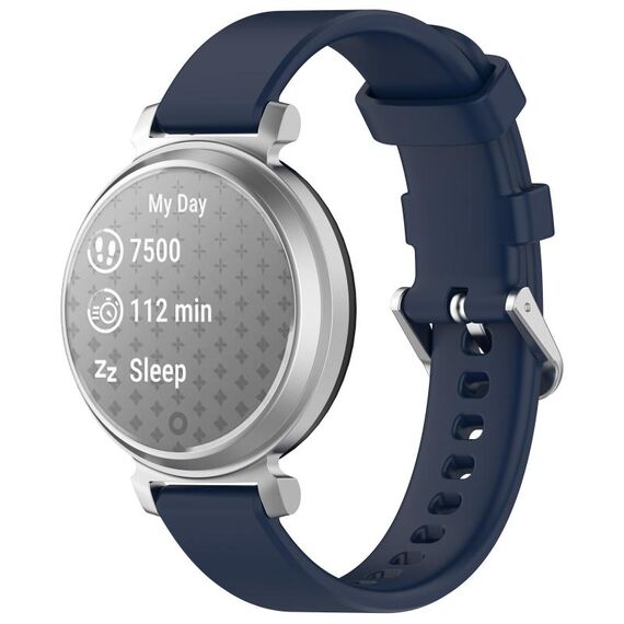Per cinturino per orologio in silicone con fibbia argento Garmin Lily 2 da 14 mm (blu notte)
