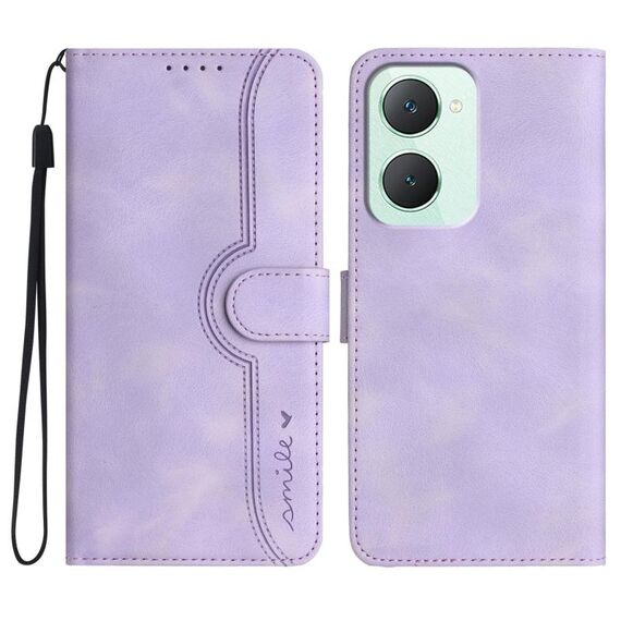 Per vivo Y03 4G Global Heart Pattern Skin Feel Custodia in pelle per cellulare (viola)