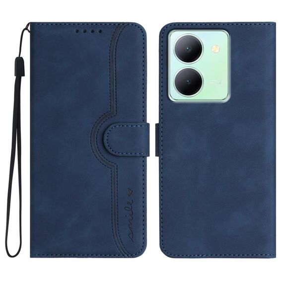 Per vivo Y27s 4G Global Heart Pattern Skin Feel Custodia in pelle per cellulare (blu reale)