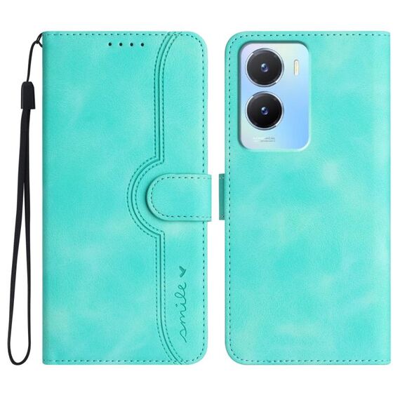 Per vivo Y56 5G Global/Y16 4G Global Heart Pattern Skin Feel Custodia in pelle per telefono (azzurro)
