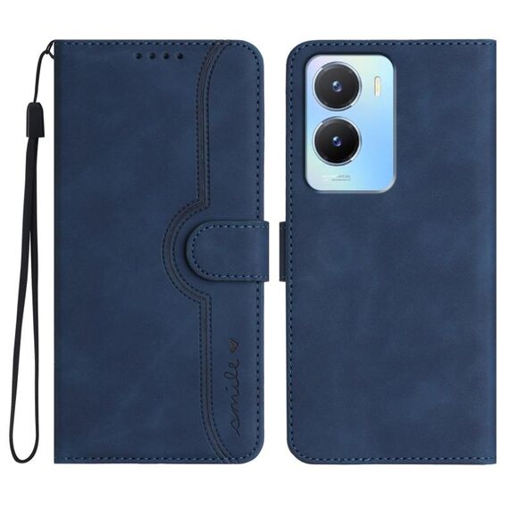 Per vivo Y56 5G Global/Y16 4G Global Heart Pattern Skin Feel Custodia in pelle per telefono (Royal Blue)