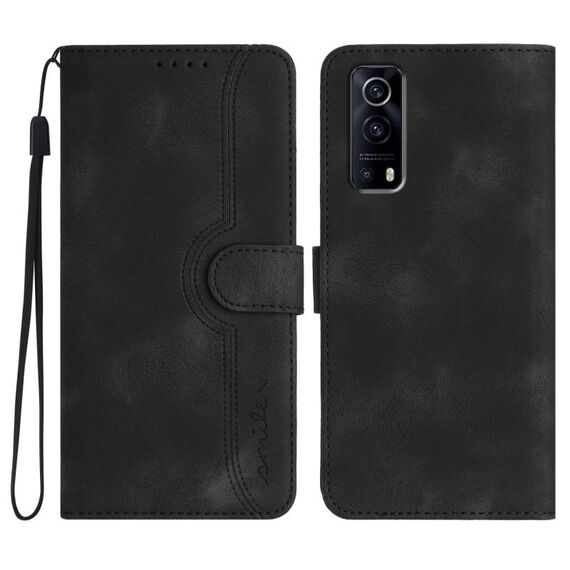 Custodia in pelle per vivo Y72 5G/iQOO Z3/Y52 5G con motivo a cuore (nero)