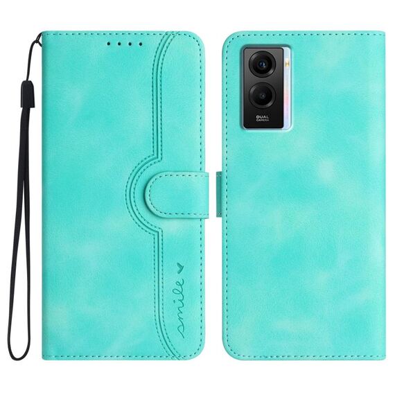 Per vivo Y75 5G Global/T1 5G Global Heart Pattern Skin Feel Custodia in pelle per telefono (azzurro)