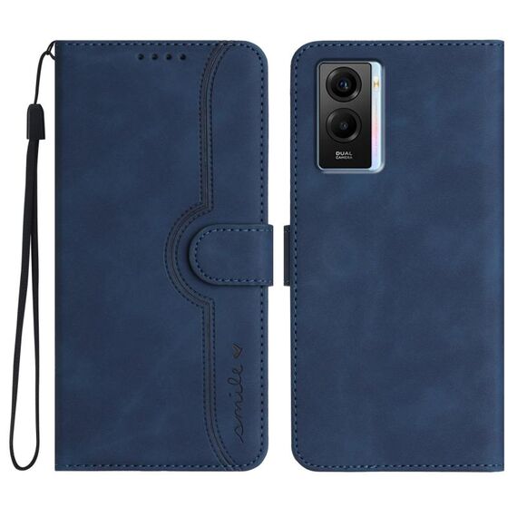 Per vivo Y75 5G Global/T1 5G Global Heart Pattern Skin Feel Custodia in pelle per cellulare (Royal Blue)