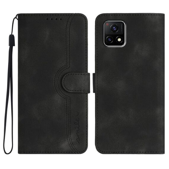 Custodia in pelle per vivo Y52s 5G/iQOO U3/Y31s 5G con motivo a cuore Skin Feel (nero)